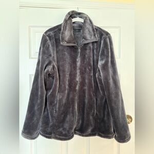 Fuzzy Gray Large Zip-up Jacket by 32 Degrees Heat